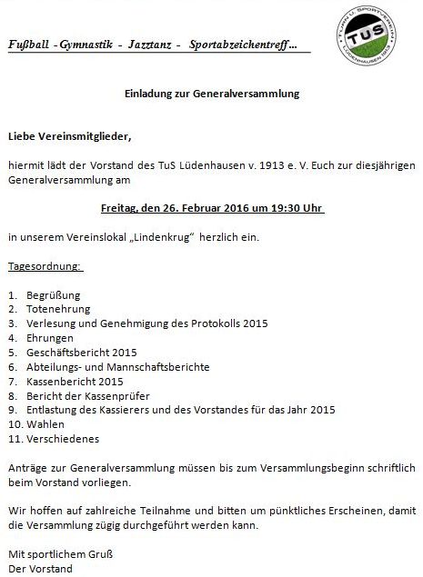 Generalversammlung Senioren