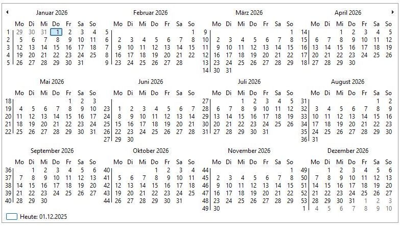 Veranstaltungskalender 2026