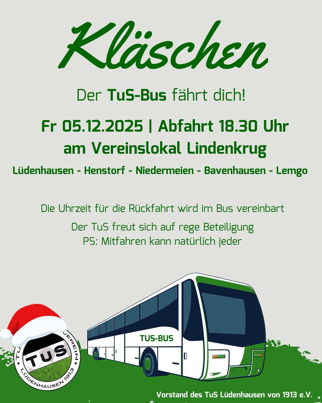 Mit dem TuS Bus nach Kläschen