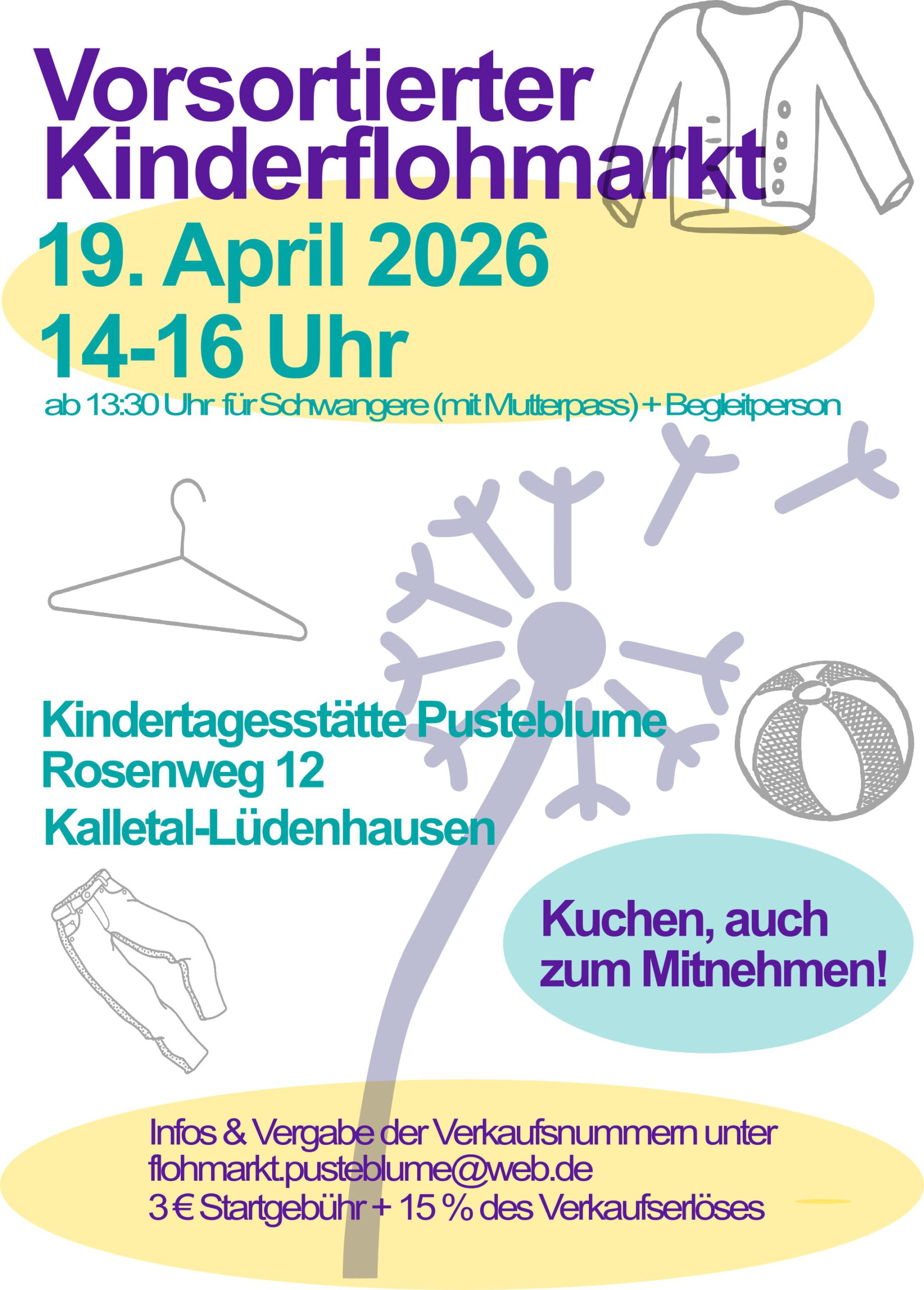 Kinder Flohmarkt Kita Pusteblume am 19.4.26
