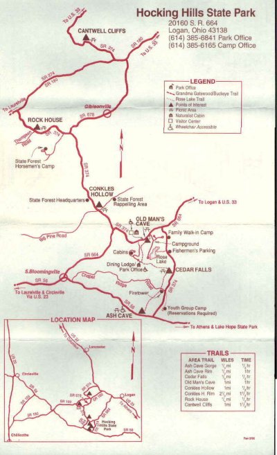 Map Hocking Hills State Park